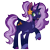 Size: 1672x1672 | Tagged: safe, artist:ssmoobles, oc, oc:mercurial, species:pony, species:unicorn, g4, colored hooves, cutie mark, female, gradient hair, hooves, horn, mare, multicolored hair, open mouth, raised eyebrows, raised hoof, raised tail, smiling, solo, tail, three quarter view