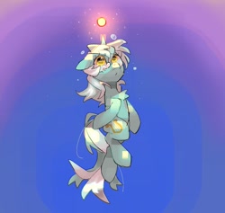 Size: 1200x1137 | Tagged: safe, artist:poneko-chan, character:lyra heartstrings, species:pony, species:unicorn, g4, chest fluff, crying, female, gradient background, looking up, mare, solo, vylet pony
