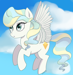Size: 2888x2958 | Tagged: safe, artist:emera33, character:vapor trail, species:pegasus, species:pony, episode:top bolt, g4, my little pony: friendship is magic, cloud, cutie mark, female, flying, mare, sky, solo, tail, wings