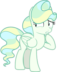Size: 3917x4919 | Tagged: dead source, safe, artist:tortya, character:vapor trail, species:pegasus, species:pony, episode:top bolt, g4, my little pony: friendship is magic, digital art, female, folded wings, hooves, looking sideways, mare, one hoof raised, raised hoof, simple background, solo, transparent background, vector, wings, worried