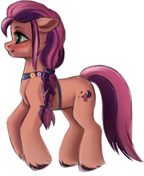 Size: 478x585 | Tagged: safe, artist:vetta, character:sunny starscout, species:earth pony, species:pony, g5, my little pony: a new generation, colored hooves, female, hooves, mare, profile, simple background, solo, sunny's buttons, unshorn fetlocks, white background