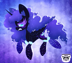 Size: 1600x1415 | Tagged: safe, artist:spookstressadopts, character:nightmare moon, character:princess luna, species:alicorn, species:pony, g4, clothing, female, gritted teeth, looking at you, mare, socks, solo