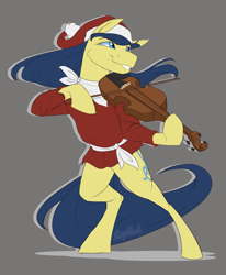 Size: 3000x3647 | Tagged: safe, artist:parrpitched, character:fiddlesticks, species:earth pony, species:pony, g4, alternate clothes, clothing, cute, musical instrument, solo, violin, violin bow