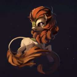 Size: 4096x4096 | Tagged: safe, artist:inkhooves, character:autumn blaze, species:kirin, g4, absurd resolution, female, head turned, looking back, open mouth, raised hoof, solo, standing