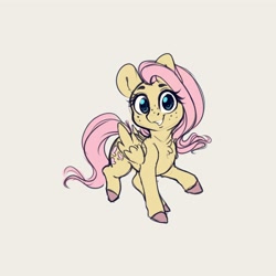 Size: 4000x4000 | Tagged: safe, artist:miokomata, character:fluttershy, species:pegasus, species:pony, g4, chest fluff, colored hooves, cute, female, freckles, freckleshy, high res, hooves, looking at you, mare, shyabetes, simple background, smiling, smiling at you, solo