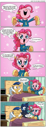 Size: 1000x2718 | Tagged: safe, artist:daniel-sg, character:flash sentry, character:pinkie pie, character:princess luna, species:alicorn, species:earth pony, species:pegasus, species:pony, g4, my little pony:equestria girls, bed, bipedal, cheerleader, comic, dark comedy, dead, death, female, grim reaper, hospital, male, mare, on back, pillow, scythe, stallion