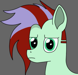 Size: 481x464 | Tagged: safe, artist:mr.naza, oc, oc only, oc:ember heartshine, species:pegasus, species:pony, gray background, judging you, looking at you, male, not amused face, simple background, solo, stallion