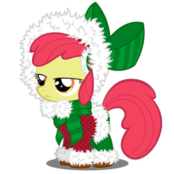 Size: 8000x8000 | Tagged: safe, artist:cheshiretwilight, character:apple bloom, species:pony, g4, absurd resolution, apple family member, christmas, digital art, female, filly, holiday, simple background, solo, transparent background, unamused, vector, young