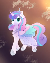 Size: 1339x1678 | Tagged: safe, artist:moonlightrift, character:princess flurry heart, species:alicorn, species:pony, g4, dress, looking at you, older flurry heart, simple background