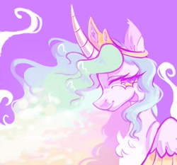 Size: 1059x988 | Tagged: safe, artist:occultusion, character:princess celestia, species:alicorn, species:pony, g4, chest fluff, crown