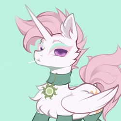 Size: 3500x3500 | Tagged: safe, artist:rrd-artist, character:princess celestia, species:alicorn, species:pony, g4, collar, mascara, short hair, simple background, solo
