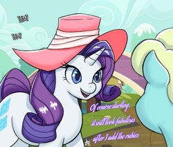Size: 2048x1733 | Tagged: safe, artist:jafsheep, character:rarity, character:spike, species:pony, species:unicorn, comic:reunion, ship:sparity, g4, clothing, hat, ponyville, text