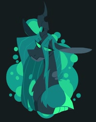 Size: 742x939 | Tagged: safe, artist:rockin_candies, character:queen chrysalis, species:changeling, g4, black background, bust