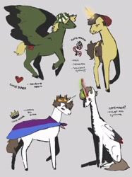 Size: 1535x2048 | Tagged: safe, artist:finchfairy, species:alicorn, species:pegasus, species:pony, species:unicorn, g4, bisexual pride flag, bisexuality, crossover, dream smp, eret, eret (dream smp), male, mcyt, minecraft, ph1lza, philza (dream smp), ponified, ranboo, ranboo (dream smp), wilbur soot, wilbur soot (dream smp), youtube