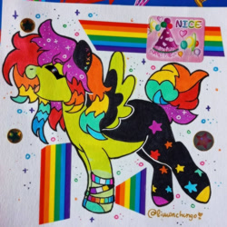 Size: 600x601 | Tagged: oc needed, safe, artist:limonchungo, oc, oc only, species:pegasus, species:pony, g4, nonbinary, scene kid, solo