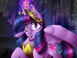 Size: 1024x768 | Tagged: safe, artist:mychelle, part of a set, character:twilight sparkle, character:twilight sparkle (alicorn), species:alicorn, species:pony, g4, beautiful, big crown thingy, crown, cutie mark, element of magic, female, jewelry, looking at you, mare, peytral, regalia, solo