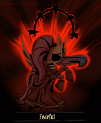 Size: 1920x2343 | Tagged: safe, artist:melanyschaffer, character:fluttershy, species:pegasus, species:pony, g4, crossover, darkest dungeon, rearing, solo