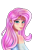 Size: 1920x2880 | Tagged: safe, artist:melanyschaffer, character:fluttershy, species:eqg human, g4, bust, looking back, simple background, solo, transparent background