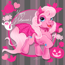 Size: 1000x1000 | Tagged: safe, artist:conphettey, character:pinkie pie (g3), species:earth pony, species:pony, g3, cute, halloween, i can't believe it's not hasbro studios, solo