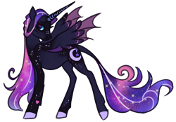 Size: 1280x890 | Tagged: safe, artist:snowylynxx, character:princess luna, species:alicorn, species:pony, g4, female, redesign, solo