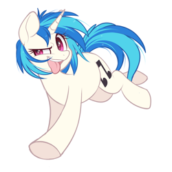 Size: 690x690 | Tagged: safe, alternate version, artist:higgly-chan, character:dj pon-3, character:vinyl scratch, species:pony, species:unicorn, g4, tongue out