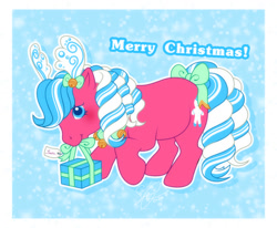 Size: 962x792 | Tagged: safe, artist:conphettey, character:molasses, species:earth pony, species:pony, g1, female, merry christmas, molasses, solo