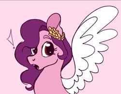 Size: 1042x809 | Tagged: safe, artist:woollily, character:pipp petals, species:pegasus, species:pony, g5, bust, pipp wings, simple background, solo