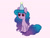 Size: 700x533 | Tagged: safe, artist:dawnfire, oc, oc only, oc:party hat, species:earth pony, species:pony, g5, gradient hair, hat, not izzy moonbow, party hat, simple background, sitting, smiling, solo, tail, white background