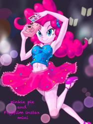 Size: 1280x1707 | Tagged: safe, artist:xjleiu, character:fluttershy, character:pinkie pie, character:rarity, character:twilight sparkle, character:twilight sparkle (scitwi), species:eqg human, g4, my little pony:equestria girls, camera, clothing, female, picture, sandals, skirt, sleeveless, solo