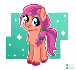 Size: 1280x1189 | Tagged: safe, artist:redpalette, character:sunny starscout, species:earth pony, species:pony, g5, braid, chest fluff, simple background, solo, sparkles, sunnybetes, unshorn fetlocks