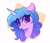 Size: 1651x1425 | Tagged: safe, artist:lollipony, character:izzy moonbow, species:pony, species:unicorn, g5, bust, gradient hair, horn pattern, izzybetes, simple background, solo