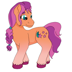 Size: 500x500 | Tagged: safe, artist:sweetstarlitart, character:sunny starscout, species:earth pony, species:pony, g5, braid, cutie mark, simple background, solo, transparent background, unshorn fetlocks