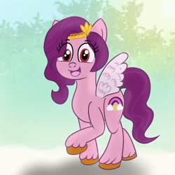 Size: 1200x1200 | Tagged: safe, artist:dafiltafish, character:pipp petals, species:pegasus, species:pony, g5, circlet, cutie mark, pipp wings, simple background, solo, spread wings, unshorn fetlocks, wings