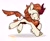 Size: 2358x1944 | Tagged: safe, artist:woxel333, character:autumn blaze, species:kirin, g4, eyes closed, galloping, simple background, smiling, solo, white background