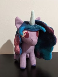 Size: 1536x2048 | Tagged: safe, artist:fleecefriends, character:izzy moonbow, species:pony, species:unicorn, g5, gradient hair, horn pattern, izzybetes, plushie, solo