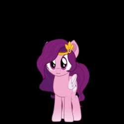 Size: 720x720 | Tagged: safe, artist:yudhaikeledai, character:pipp petals, species:pegasus, species:pony, g5, adorapipp, animated, cute, hoof on chest, pipp wings, singing, sound, webm