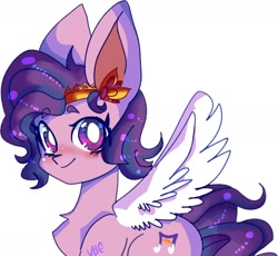 Size: 1416x1304 | Tagged: safe, artist:ubenekomata, character:pipp petals, species:pegasus, species:pony, g5, big ears, bust, chest fluff, circlet, cutie mark, pipp wings, simple background, solo, white background