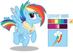 Size: 1280x928 | Tagged: safe, artist:pegasski, artist:star-gaze-pony, base used, character:rainbow dash, species:pegasus, species:pony, g4, female, redesign, solo