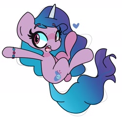 Size: 2409x2359 | Tagged: safe, artist:kindakismet, character:izzy moonbow, species:pony, species:unicorn, g5, bracelet, cutie mark, gradient hair, horn pattern, izzybetes, simple background, solo, white background