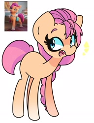 Size: 1740x2279 | Tagged: safe, artist:kindakismet, character:sunny starscout, species:earth pony, species:pony, g5, blank flank, braid, simple background, solo, sunnybetes, white background