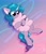 Size: 2500x2900 | Tagged: safe, artist:jubyskylines, character:izzy moonbow, species:pony, species:unicorn, g5, cloud, colored hooves, cotton candy, cute, eye clipping through hair, female, gradient background, gradient hair, hooves, horn pattern, hug, izzybetes, lying down, mare, nom, signature, simple background, solo, unshorn fetlocks