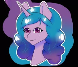 Size: 2160x1850 | Tagged: safe, artist:darmetyt, character:izzy moonbow, species:pony, species:unicorn, g5, bust, gradient hair, horn pattern, solo