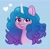Size: 2491x2462 | Tagged: safe, artist:ninnydraws, character:izzy moonbow, species:pony, species:unicorn, g5, bust, gradient hair, heart, horn pattern, izzybetes, solo