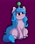 Size: 1622x2048 | Tagged: safe, artist:bolt_578, character:izzy moonbow, species:pony, species:unicorn, g5, bracelet, childproof horn, gradient hair, horn pattern, izzybetes, sitting, solo, tennis ball, unshorn fetlocks