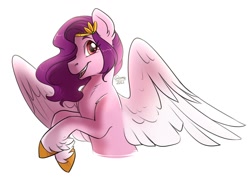 Size: 1250x908 | Tagged: safe, artist:its_gloomy, character:pipp petals, species:pegasus, species:pony, g5, bust, circlet, coat markings, ear fluff, pipp wings, simple background, socks (coat marking), solo, spread wings, unshorn fetlocks, white background, wings