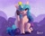 Size: 1500x1200 | Tagged: safe, artist:silentwulv, character:izzy moonbow, species:pony, species:unicorn, g5, bracelet, childproof horn, colored hooves, gradient hair, hooves, izzy's tennis ball, raised leg, scratching, signature, sitting, solo, tennis ball, unshorn fetlocks