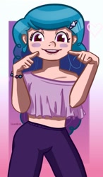 Size: 411x704 | Tagged: safe, artist:lizardicot, character:izzy moonbow, species:human, g5, gradient hair, humanized, solo