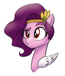 Size: 637x737 | Tagged: safe, artist:whitequartztheartist, character:pipp petals, species:pegasus, species:pony, g5, bust, circlet, pipp wings, solo
