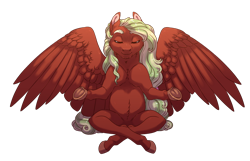 Size: 1920x1236 | Tagged: oc needed, safe, artist:lopoddity, oc, oc only, species:pegasus, species:pony, g4, commission, meditation, sitting, solo