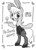 Size: 858x1200 | Tagged: safe, artist:k-nattoh, character:ms. harshwhinny, species:earth pony, species:pony, g4, black and white, bunny suit, cute, cutie mark, female, japanese, looking at you, manga style, mare, monochrome, open mouth, pantyhose, solo